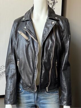 Women's Black Leather Sofia Moto Jacket